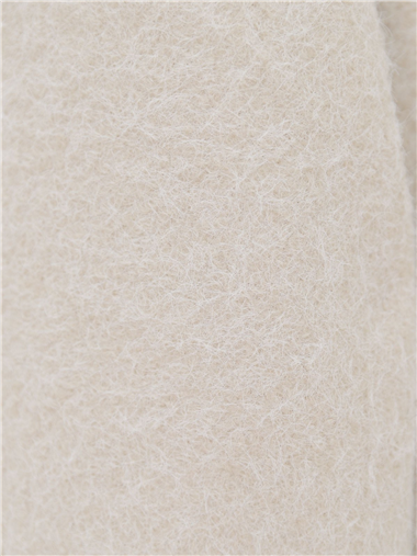 Çift Cepli Önü Düğmeli Astarlı Buklet Kaban -Ekru