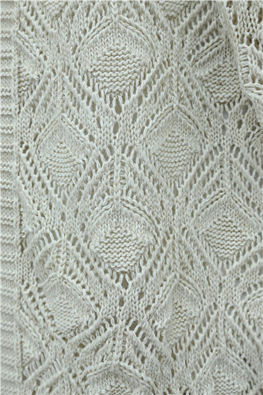 Desenli Araboy Örme Triko Hırka -Taş