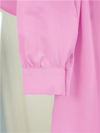 Dik Yaka Pelerin Detaylı Poplin Gömlek -Pembe