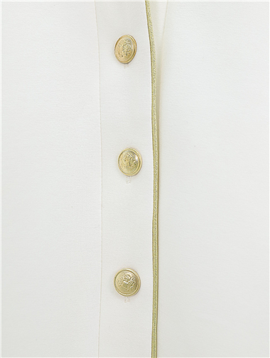 Düğmeli Biyeli Oysho Hırka -Beyaz