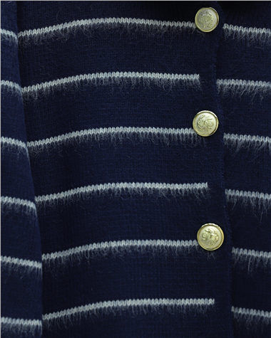 Düğmeli Gömlek Detaylı Triko Hırka -Laci