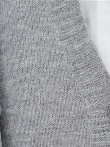 Düğmeli Oversize Triko Hırka -Gri