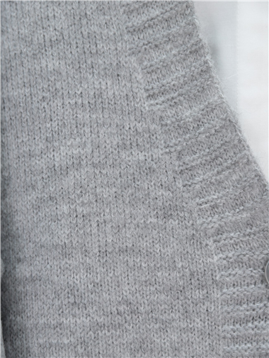 Düğmeli Oversize Triko Hırka -Gri