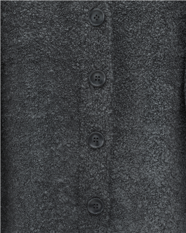 Düğmeli Salaş Triko Hırka -Füme