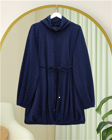 Eteği Lastikli Beli Bağcıklı Yarım Boğazlı Oysho Sweat -Laci