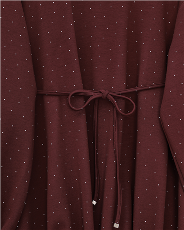 Eteği Lastikli Beli Bağcıklı Yarım Boğazlı Oysho Sweat -Bordo