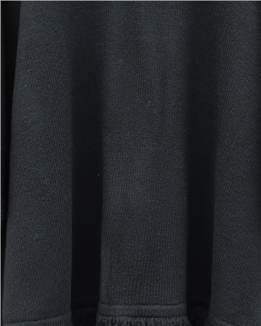 Eteği Püskül Detaylı Triko Panço  -Siyah