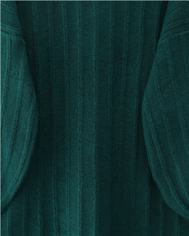 Fitilli Yırtmaçlı Yumoş Triko Tunik -Zümrüt