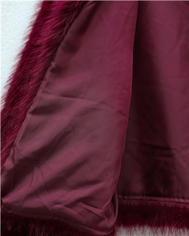İçi Astarlı Kürklü Kaban -Bordo