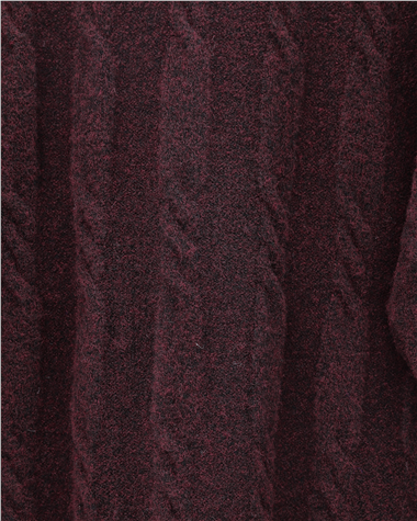 Kabartma Desenli Yumoş Triko Kazak -Bordo