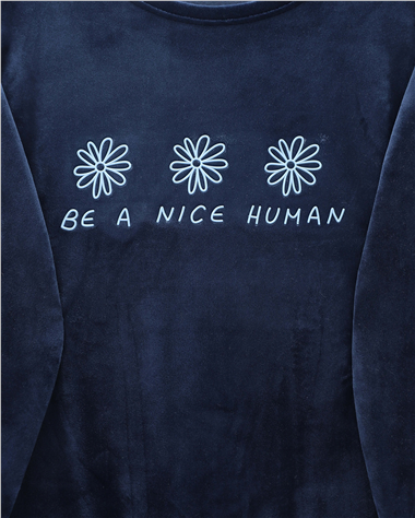 Kabartma Yazılı Fransız Kadife Pijama Takımı -Laci