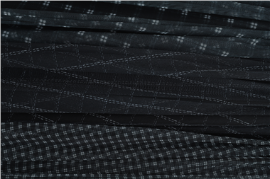 Kare Desen Beli Lastikli Astarlı Tül Etek -Siyah