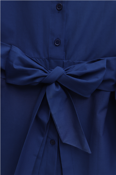 Kendinden Kuşaklı Poplin Tunik -Laci