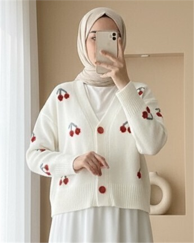 سترة قصيرة بنمط الكرز - إكرو
