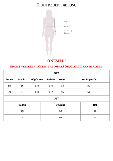 Kolu Lastikli Önü İncili Düğmeli Etekli Modal Takım -Laci