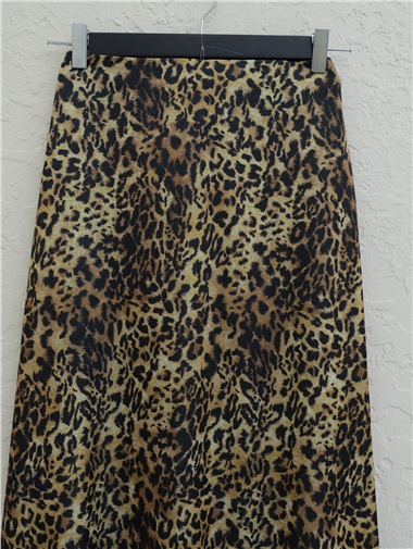 Leopar Desen Kloş Etek -Leopar
