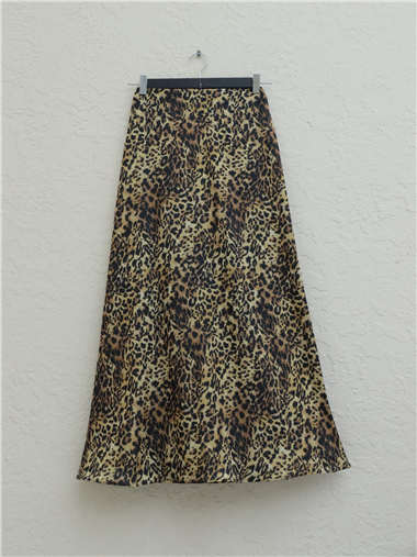 Leopar Desen Kloş Etek -Leopar