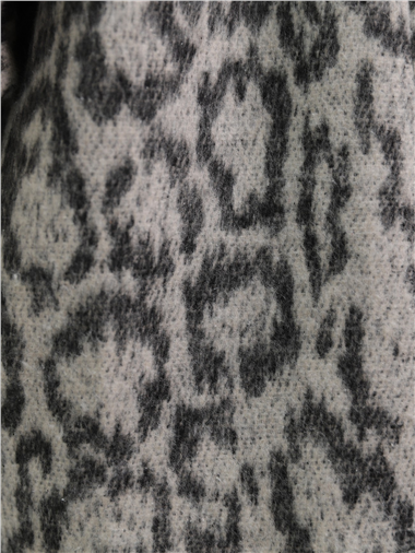 Leopar Desenli Balon Kol Salaş Ceket -Gri