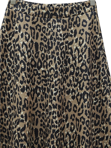 Leopar Desenli Scuba Etek -Vizon