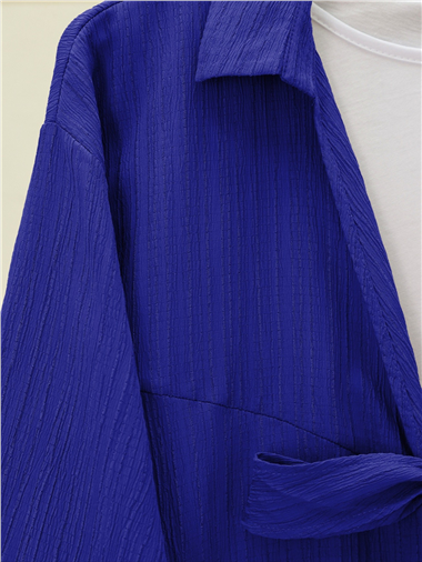 Önden Bağlamalı Krınkıl Kimono -Saks