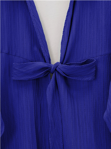 Önden Bağlamalı Krınkıl Kimono -Saks