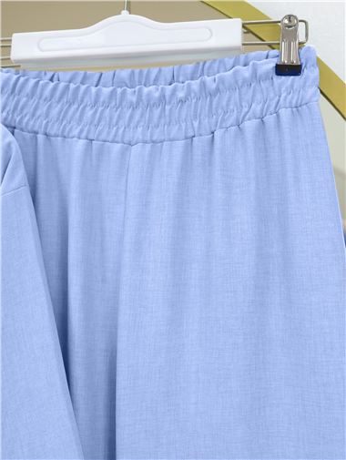 Önden Bağlamalı Pantolonlu Kimono Takım   -Bebe Mavi