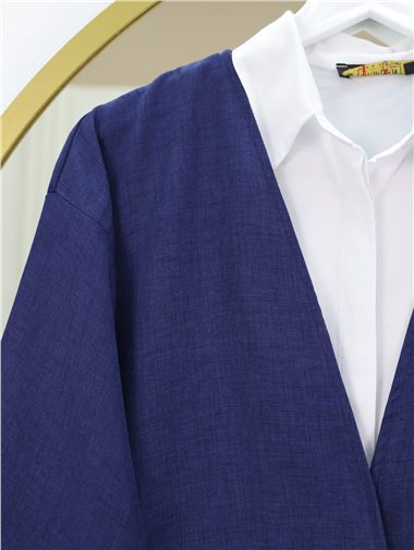 Önden Bağlamalı Pantolonlu Kimono Takım -Laci