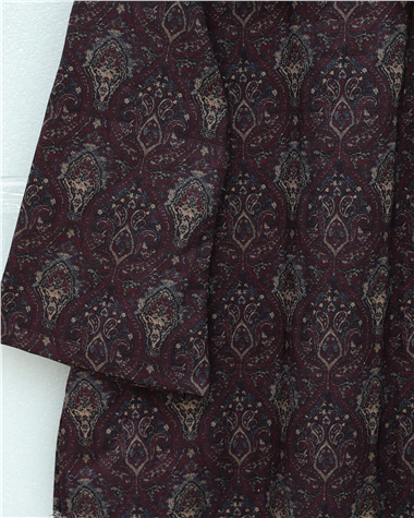 Önlük Yaka Yarım Düğmeli Yırtmaçlı Kapitone Tunik  -Mürdüm