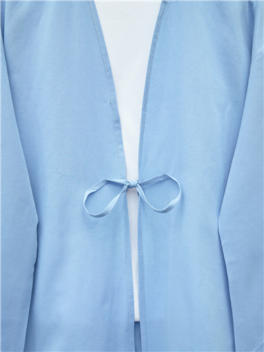 Önü Bağcıklı Poplin Kimono -Bebe Mavi