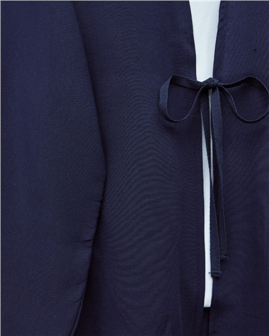 Önü Bağcıklı Poplin Kimono -Laci