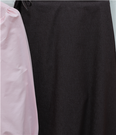 Önü Çift Kat Yan Bağcıklı Fermuarlı Kot Etek -Kahve