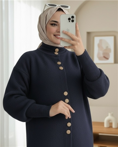 Önü Düğmeli Uzun Sakallı Yumoş  Hırka -Laci