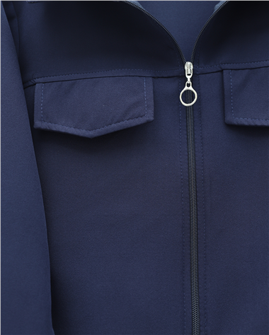 Önü Fermuarlı Beli Ve Kolu Lastikli Cep Detaylı Dabıl İkili Takım -Laci