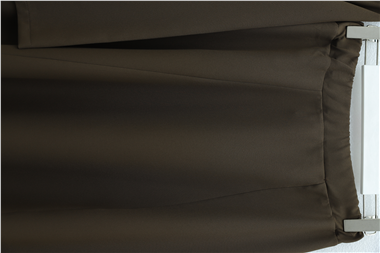 Önü Pileli Ve Düğmeli Beli Bağlamalı Etekli Krep Takım  -Kahve