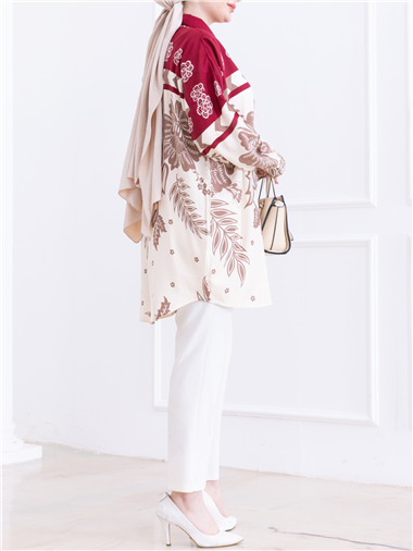 Oversize Oval Kesim Viskon Tunik -Bordo
