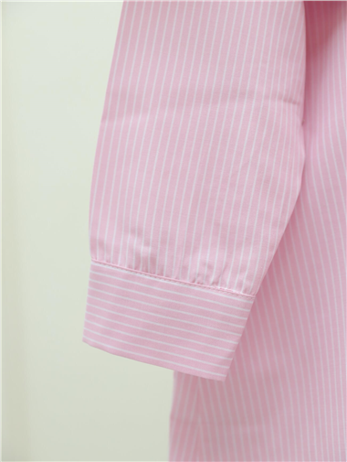 Pelerinli Çizgili Gömlek -Pembe
