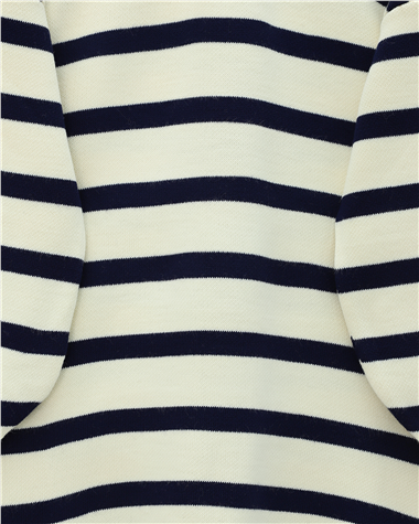 Polo Yaka Düğmeli Çizgili Triko Takım  -Laci