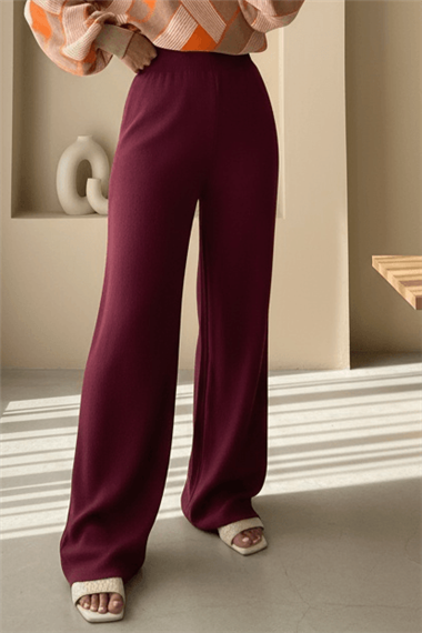 Salaş Triko Pantolon    -Bordo