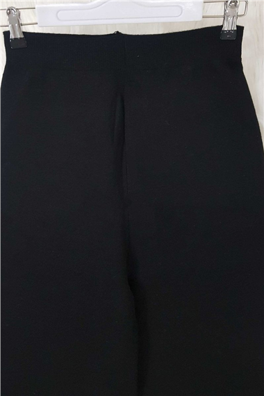 Salaş Triko Pantolon -Siyah