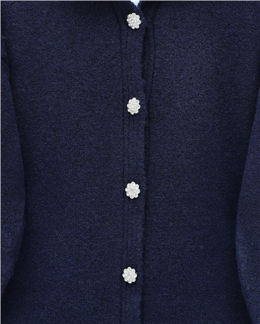 Taşlı Düğmeli Yumoş Salaş Triko Hırka -Laci