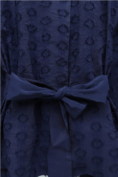 Tek Düğmeli Kemerli Kloş Etekli Nilsa Takım -Laci