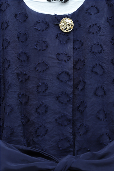 Tek Düğmeli Kemerli Kloş Etekli Nilsa Takım -Laci