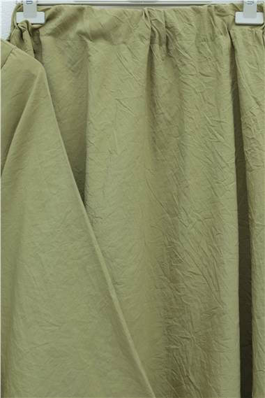 Tek Düğmeli Kuşaklı Etekliİkili Takım -Yağ Yeşili