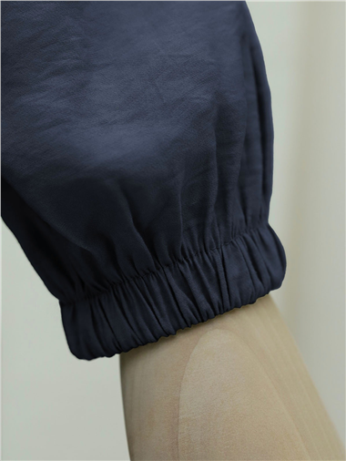 Tünel Bağcıklı Düğmeli Gömlek Bluz -Laci