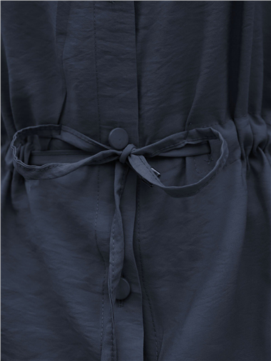 Tünel Bağcıklı Düğmeli Gömlek Bluz -Laci