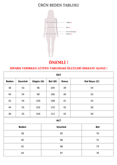 Üstü Düğmeli Kloş Etekli Tensel Takım -Laci