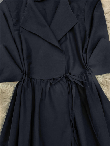Yan Bağcıklı Kol Manşeti Yırtmaçlı Kimono -Laci