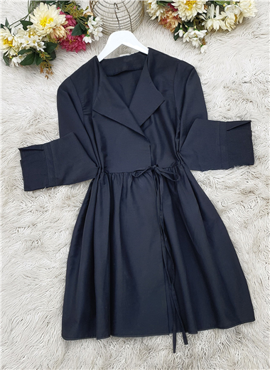 Yan Bağcıklı Kol Manşeti Yırtmaçlı Kimono -Laci
