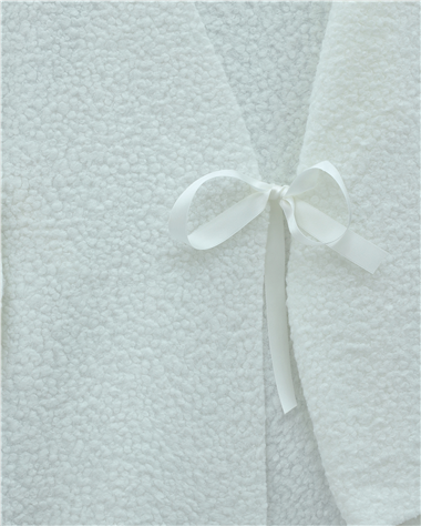 Yandan Bağlamalı Buklet Kimono   -Beyaz