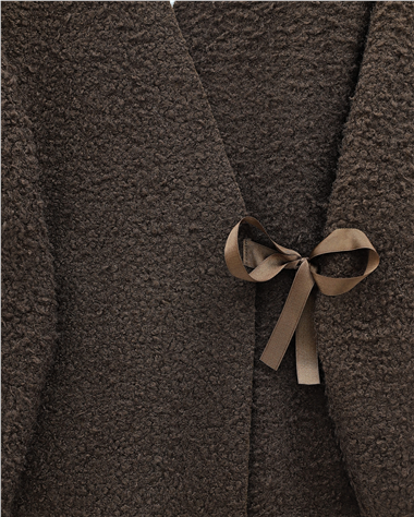 Yandan Bağlamalı Buklet Kimono   -K. Kahve